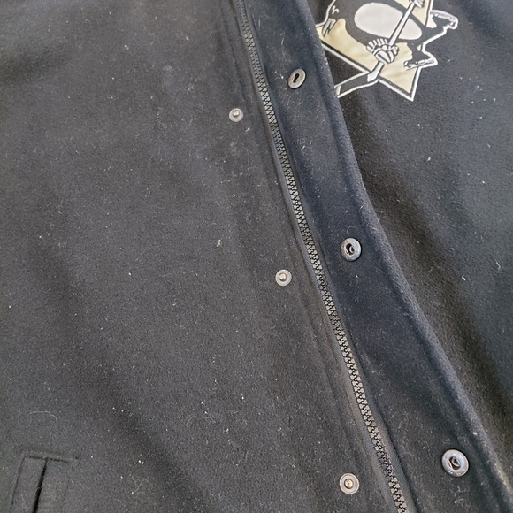 VINTAGE NHL x GIII Pittsburgh Penguins Embroidered Insulated Y2K Hockey Bomber J - Picture 8 of 13